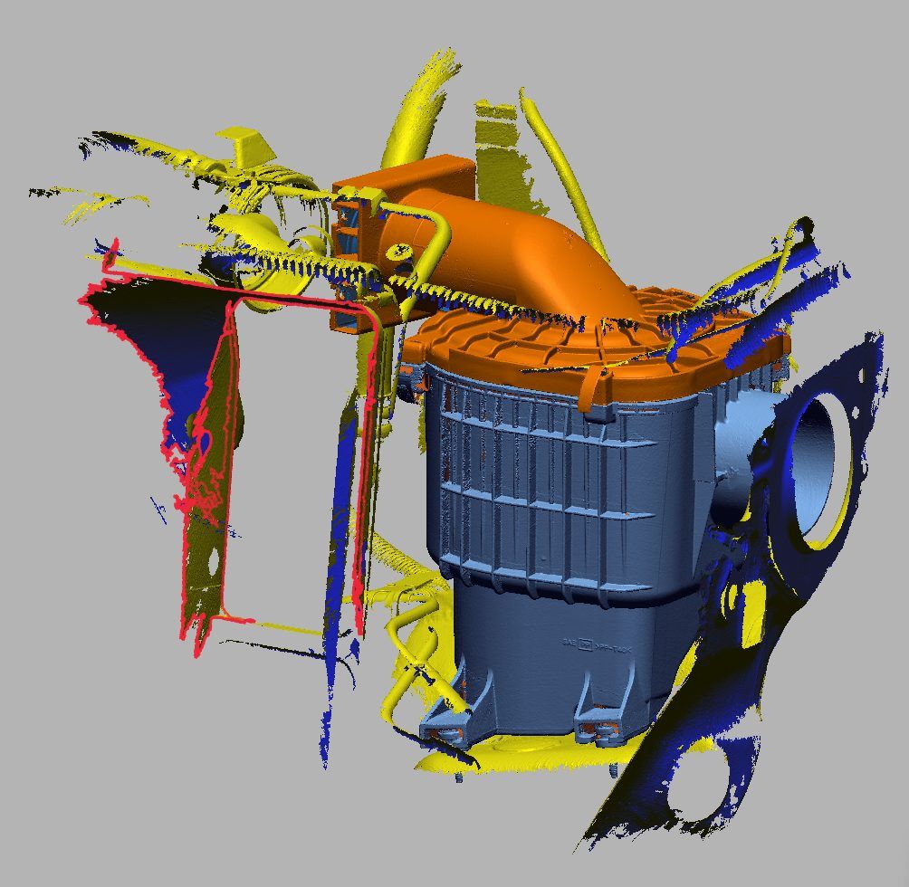 Scan 3D d'un compartiment moteur